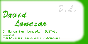 david loncsar business card